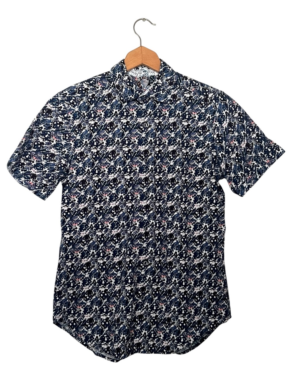 Robert Graham Multi Color Floral Preppy Causal Short Sleeve Button Down Shirt S